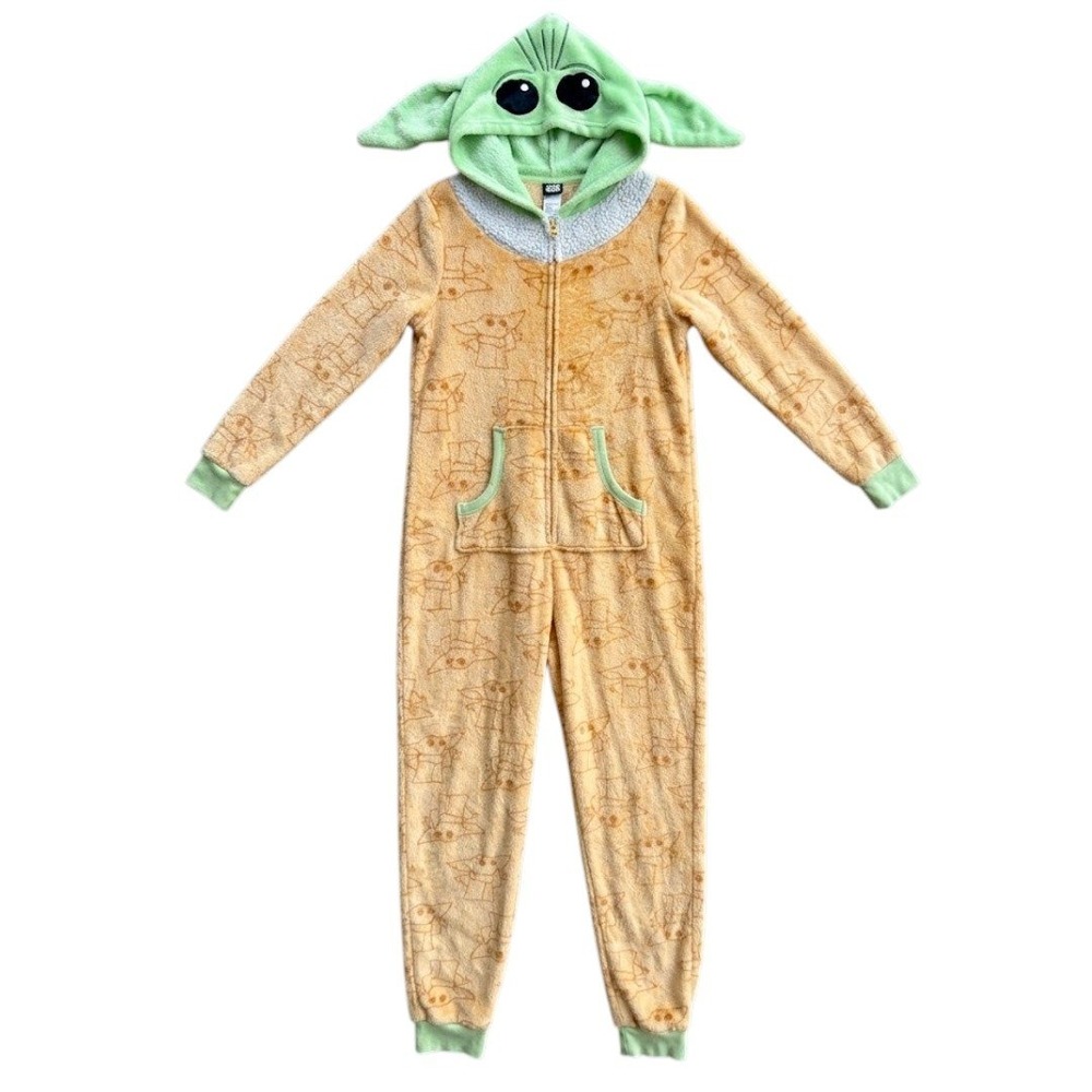 Star Wars Grogu Hooded Suit Pajamas Adult Small Sleeper One Piece Baby Yoda
